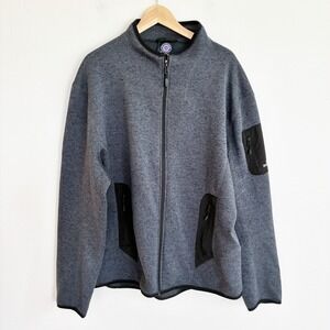 Icewear Icelandic Lucas Full Zip Fleece Sweater Jacket Men XXL Blue Heather Knit